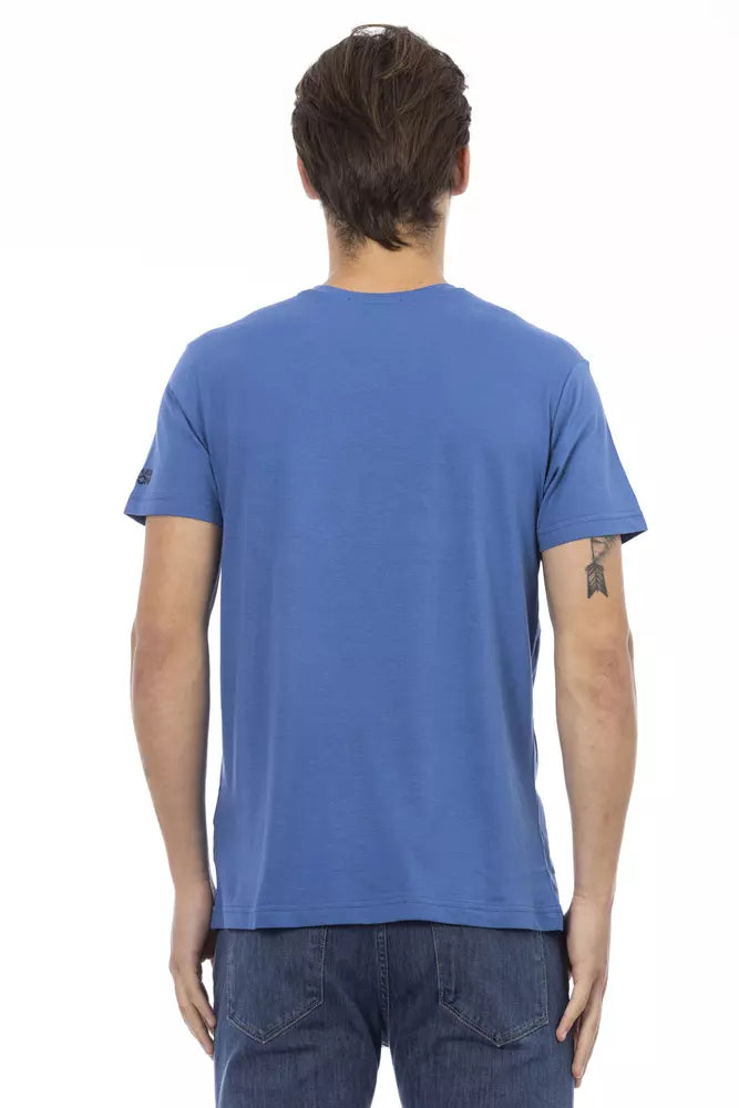 T-Shirt aus blauer Baumwolle