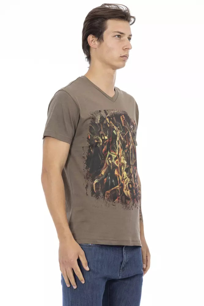 T-Shirt aus brauner Baumwolle