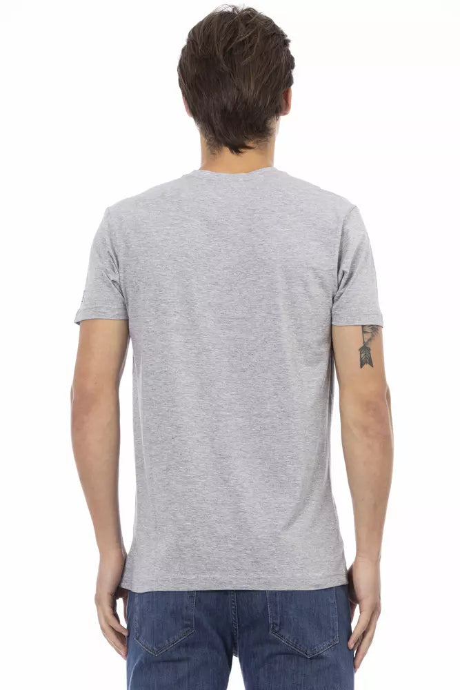 T-Shirt aus grauer Baumwolle