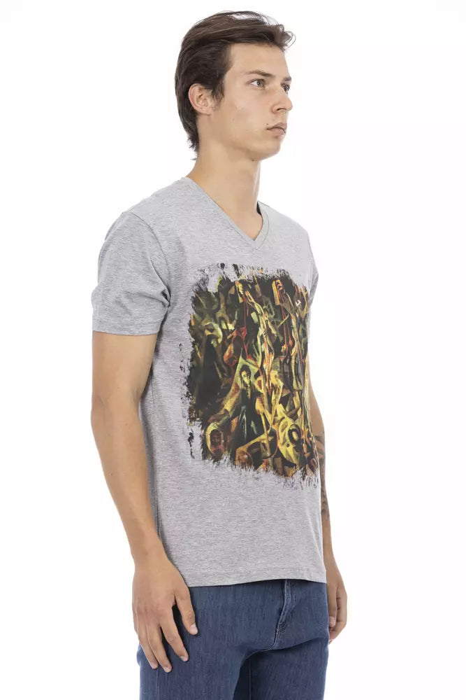 T-Shirt aus grauer Baumwolle