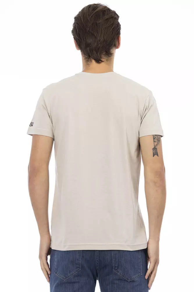 T-Shirt aus beiger Baumwolle