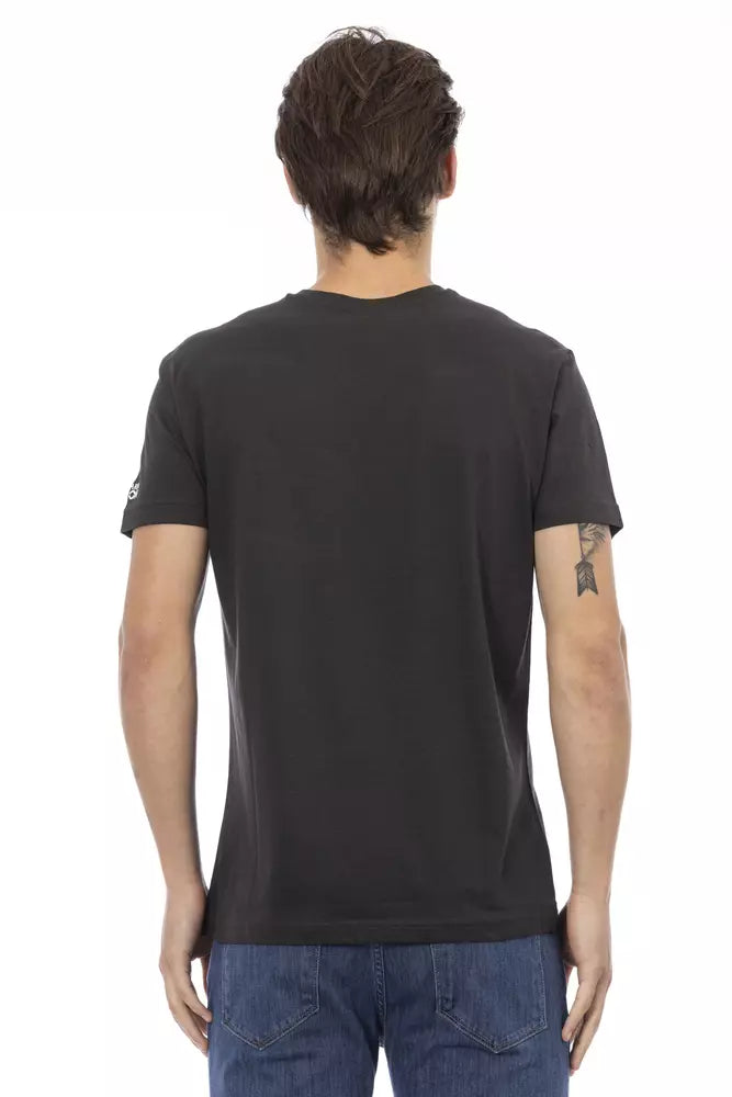 Schwarzes T-Shirt aus Baumwolle