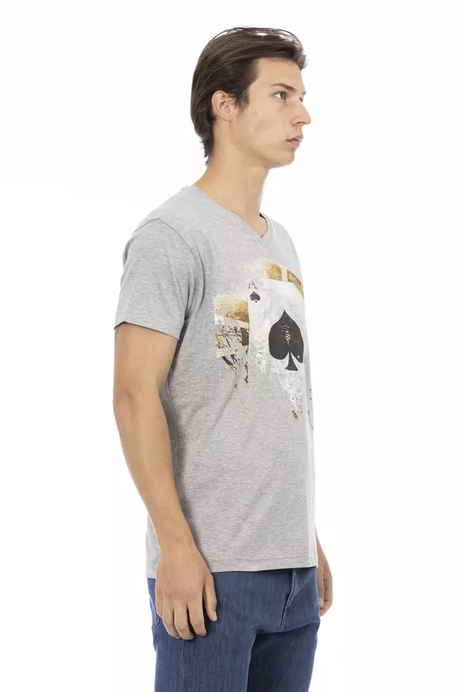 T-Shirt aus grauer Baumwolle