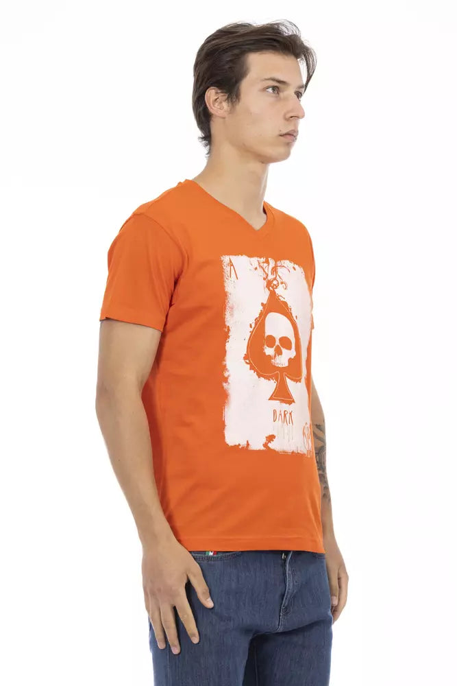Orangefarbenes T-Shirt aus Baumwolle