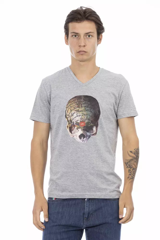 T-Shirt aus grauer Baumwolle