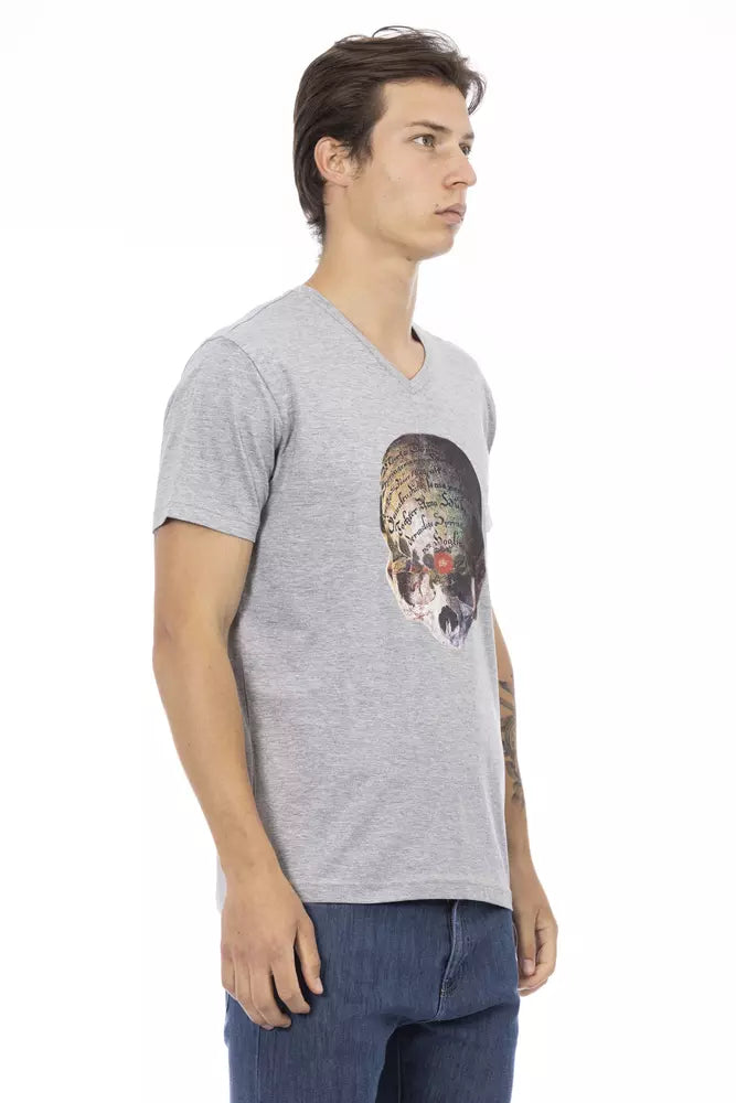 T-Shirt aus grauer Baumwolle