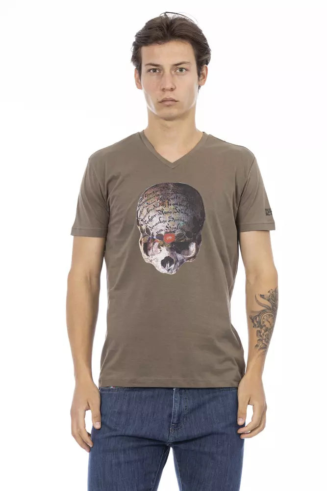 T-Shirt aus brauner Baumwolle