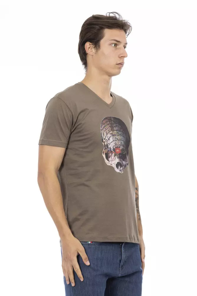 T-Shirt aus brauner Baumwolle
