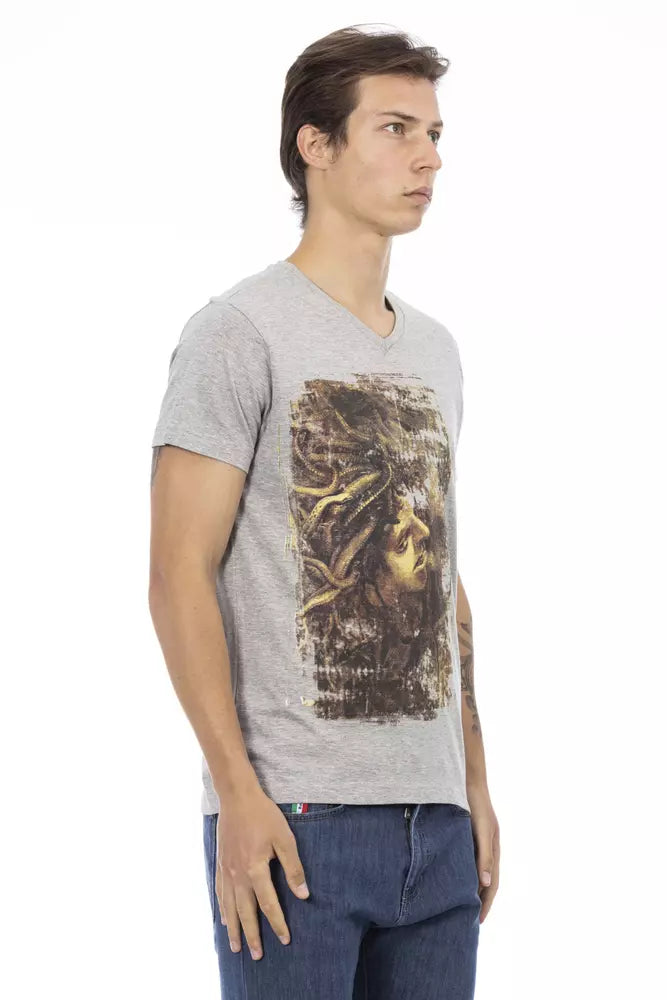 T-Shirt aus grauer Baumwolle