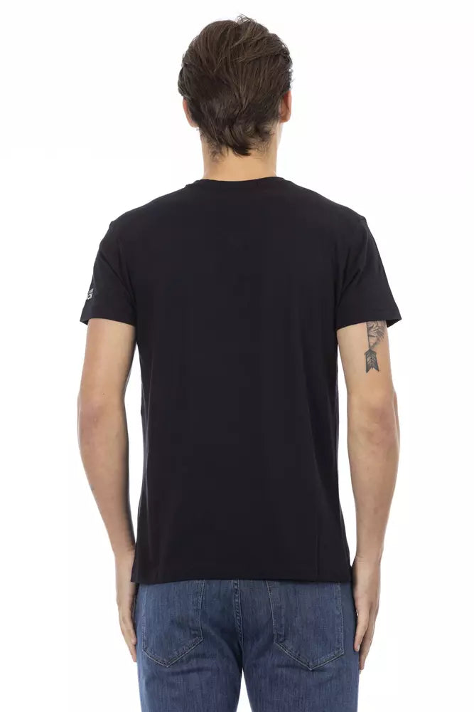 Schwarzes T-Shirt aus Baumwolle