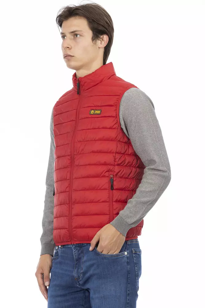 Rote Polyester-Jacke
