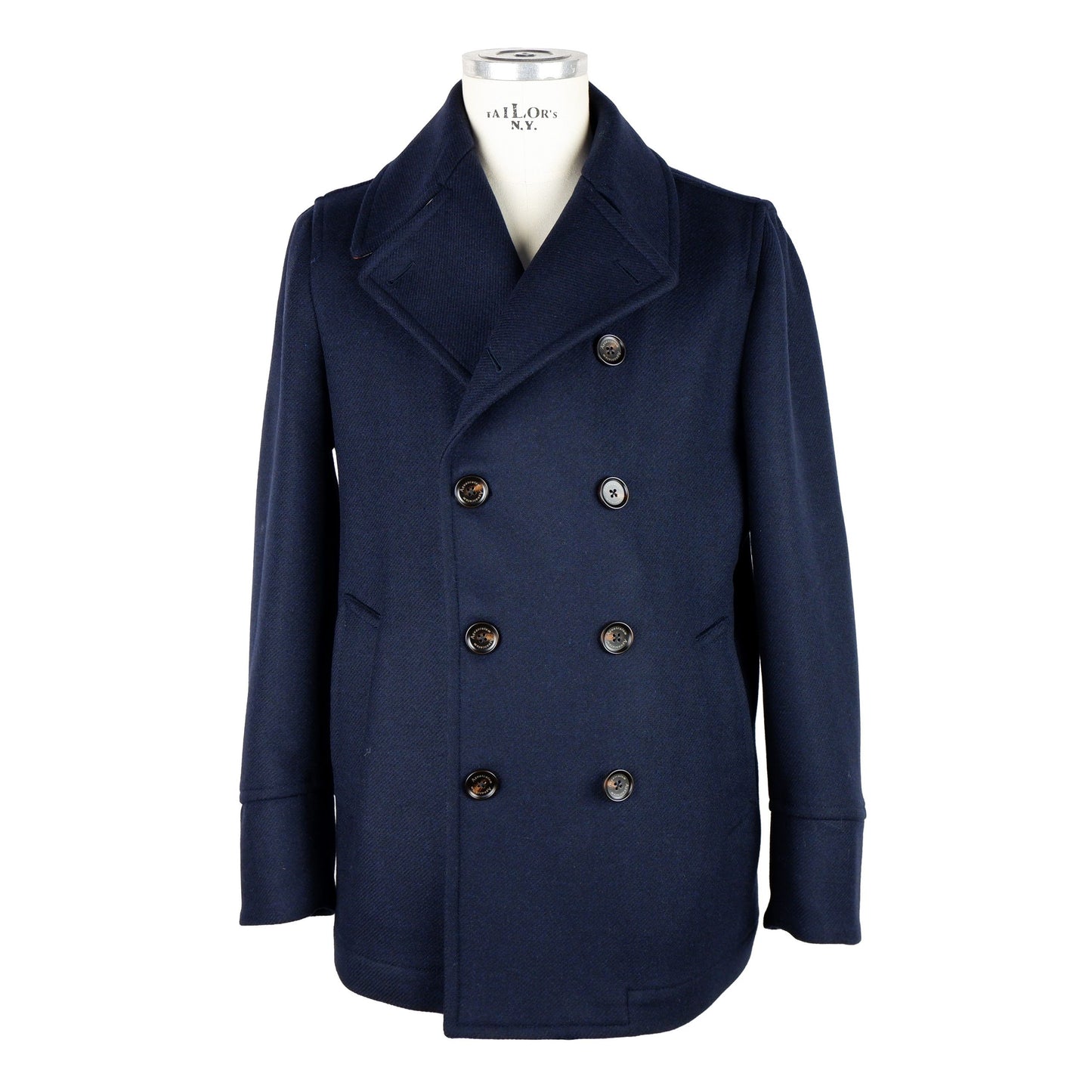Blaue Wolljacke