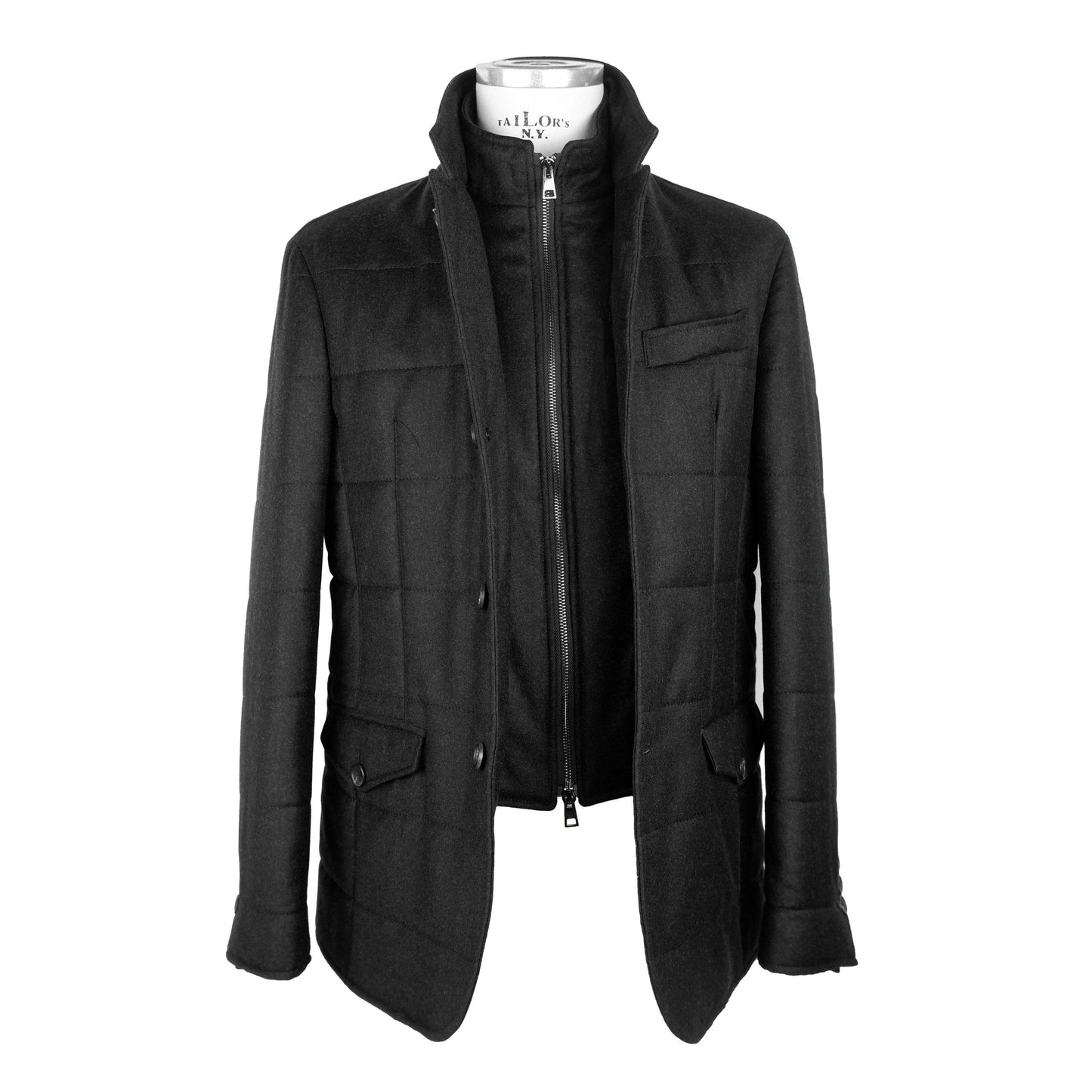 Schwarze Wolljacke
