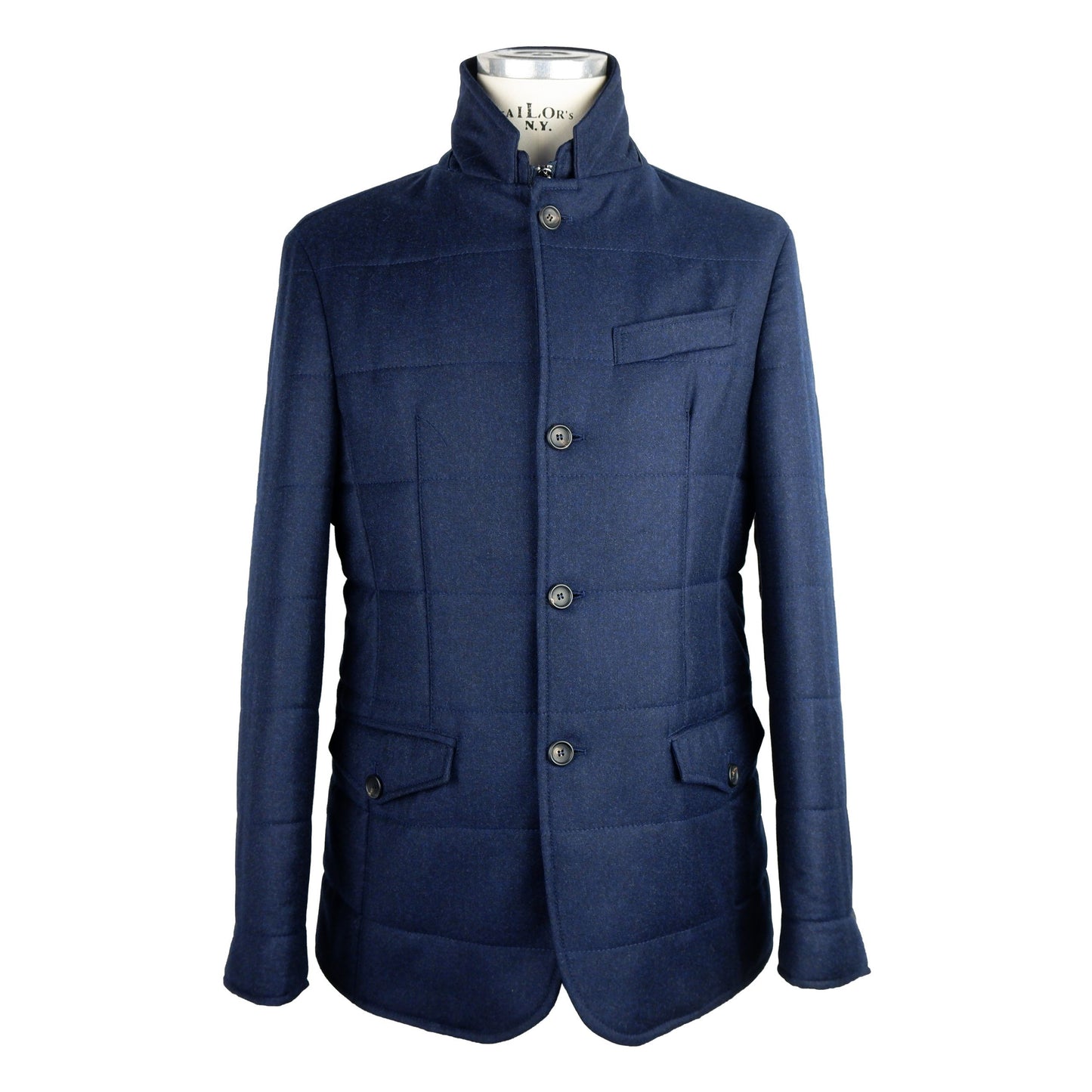 Blaue Wolljacke
