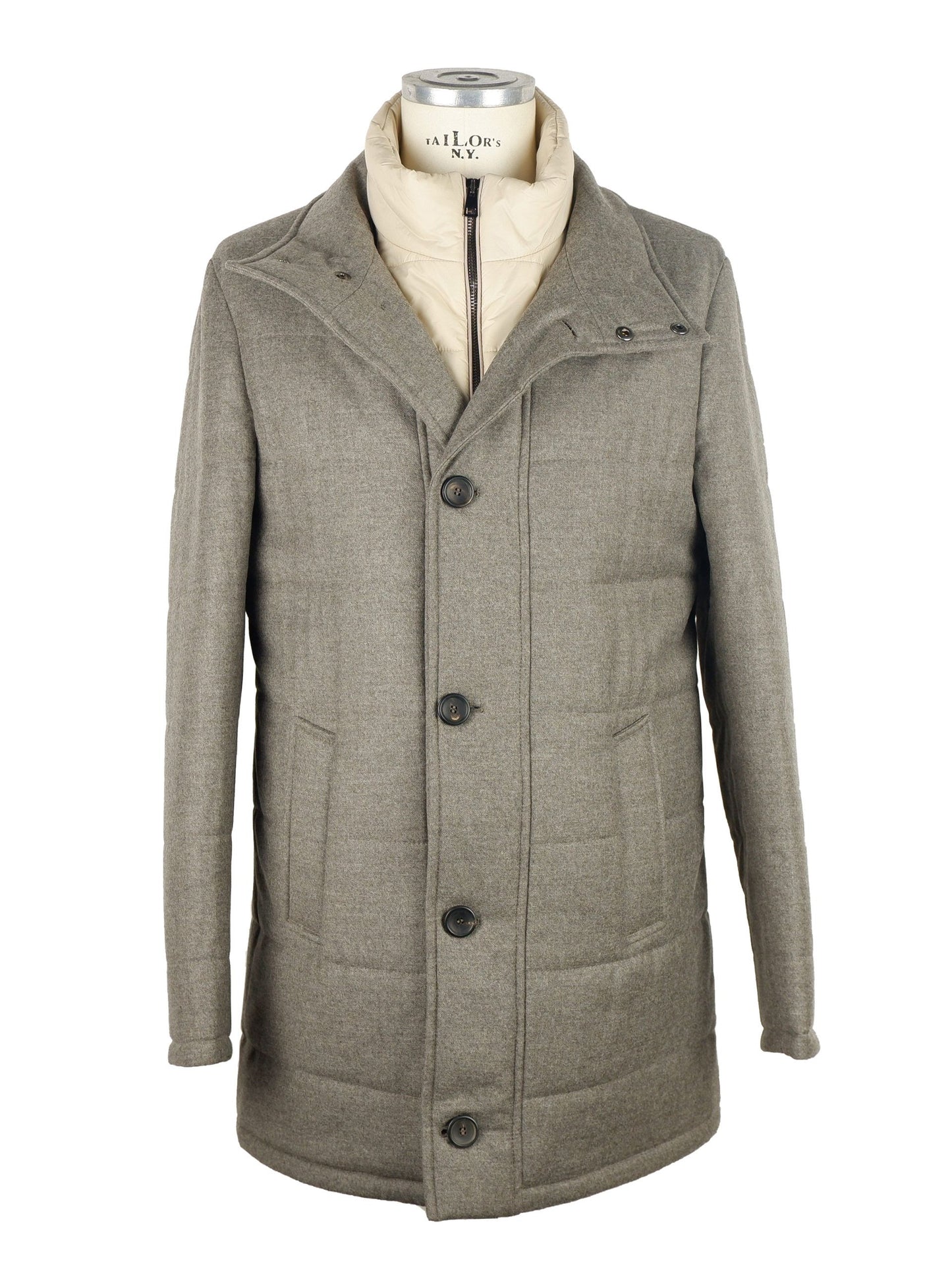 Graue Wolljacke