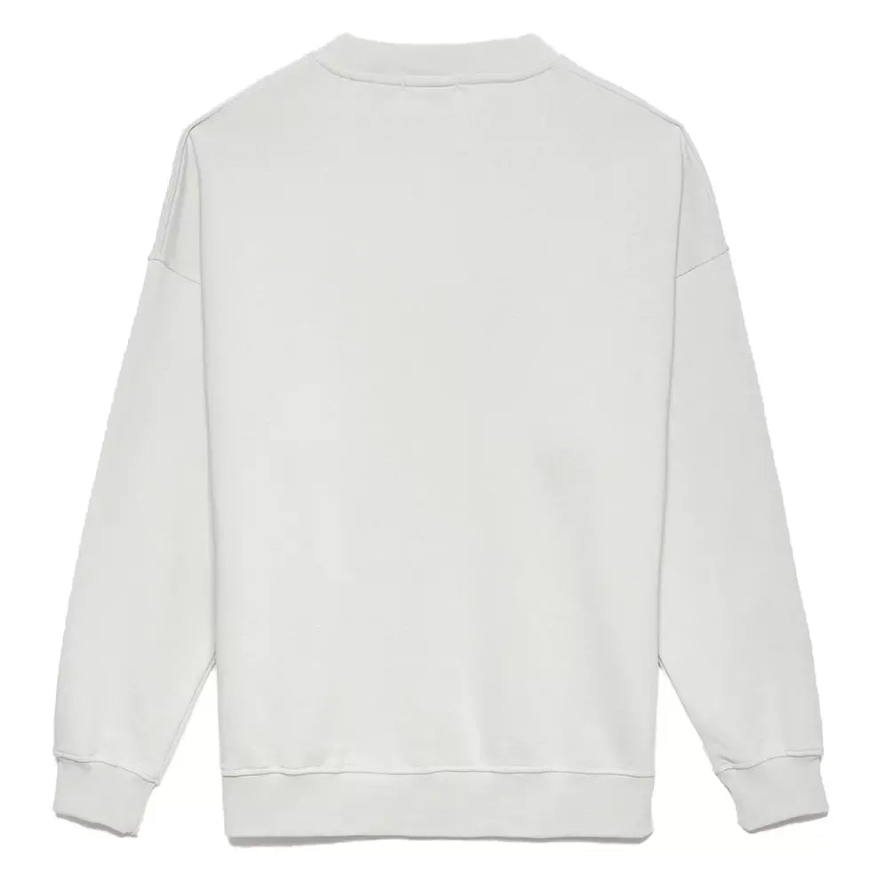 Weißer Baumwollpullover