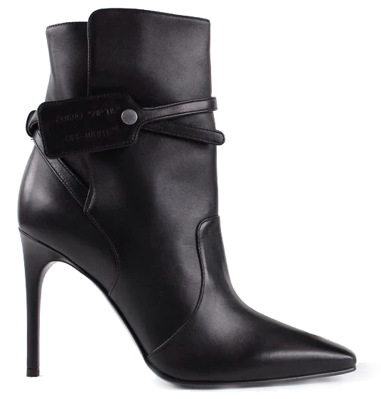Schwarzes Leder Di Kalbsleder Stiefel