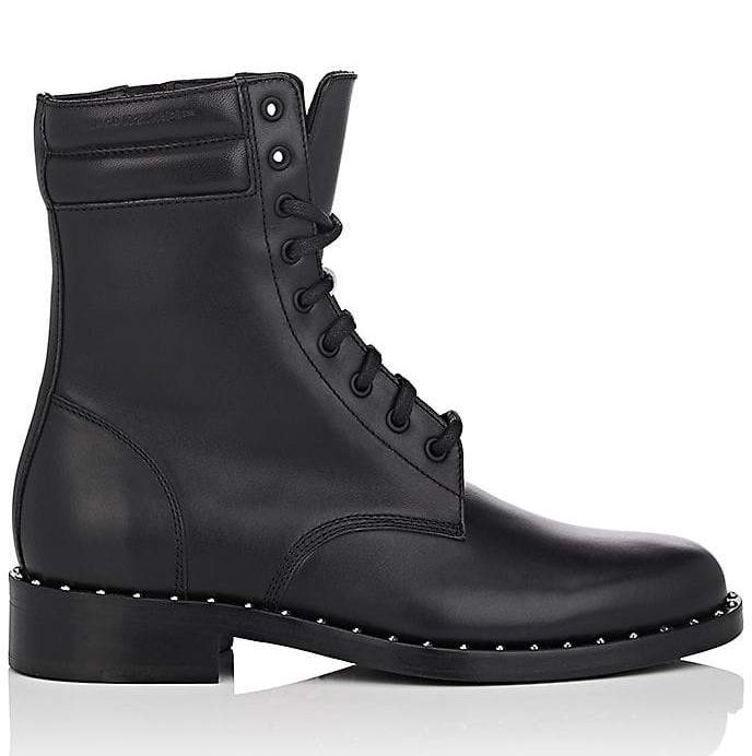 Schwarzes Leder Di Kalbsleder Stiefel