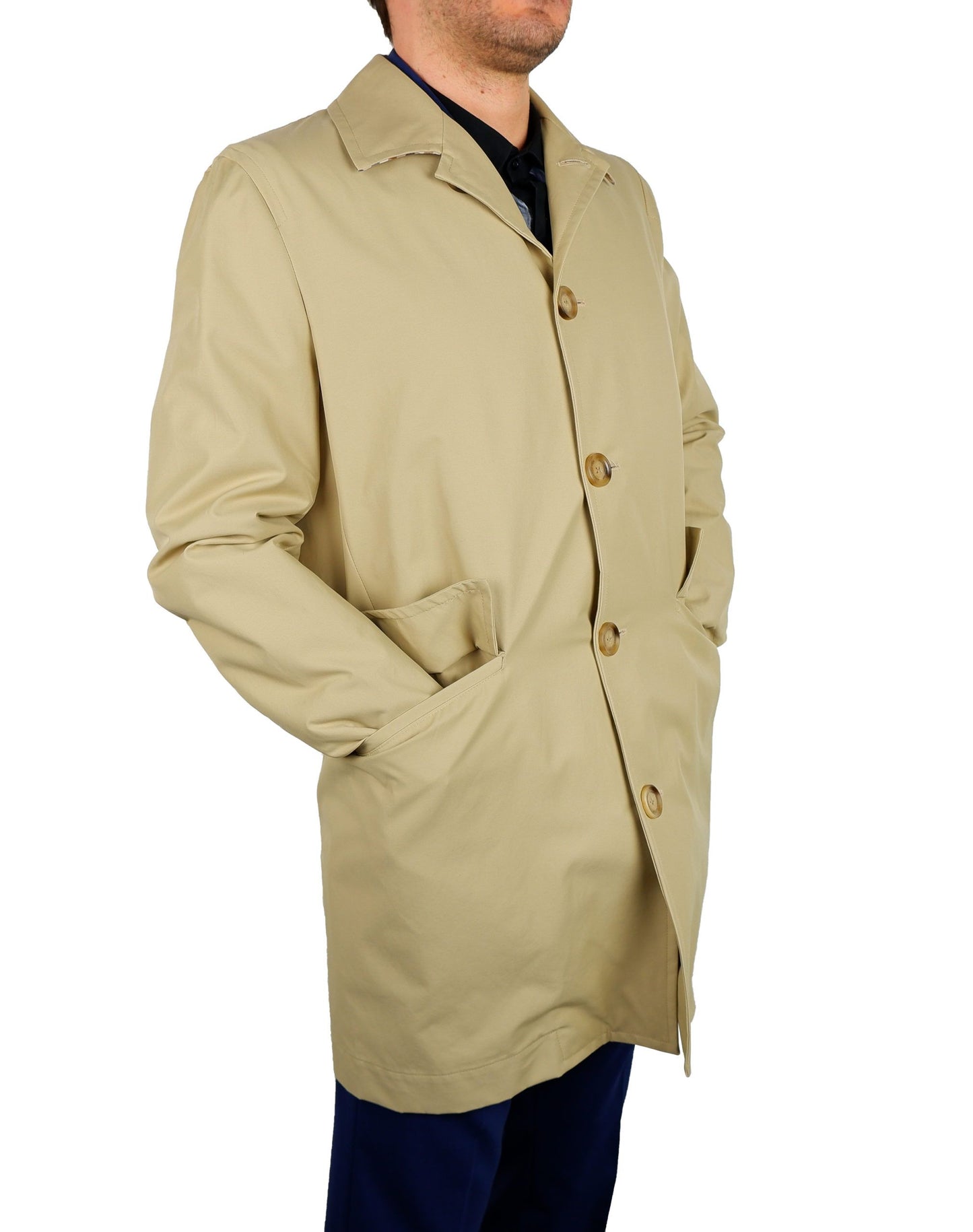 Beigefarbene Baumwolljacke