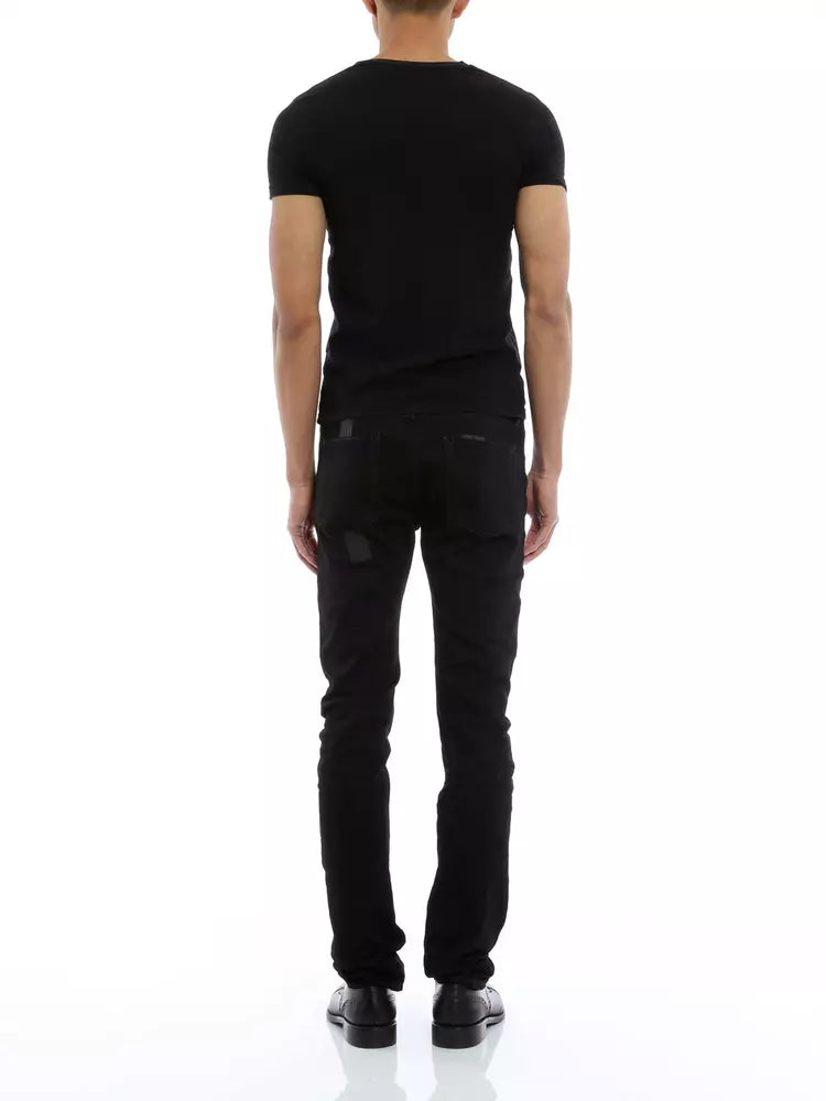 Schwarze Baumwolljeans & Hose