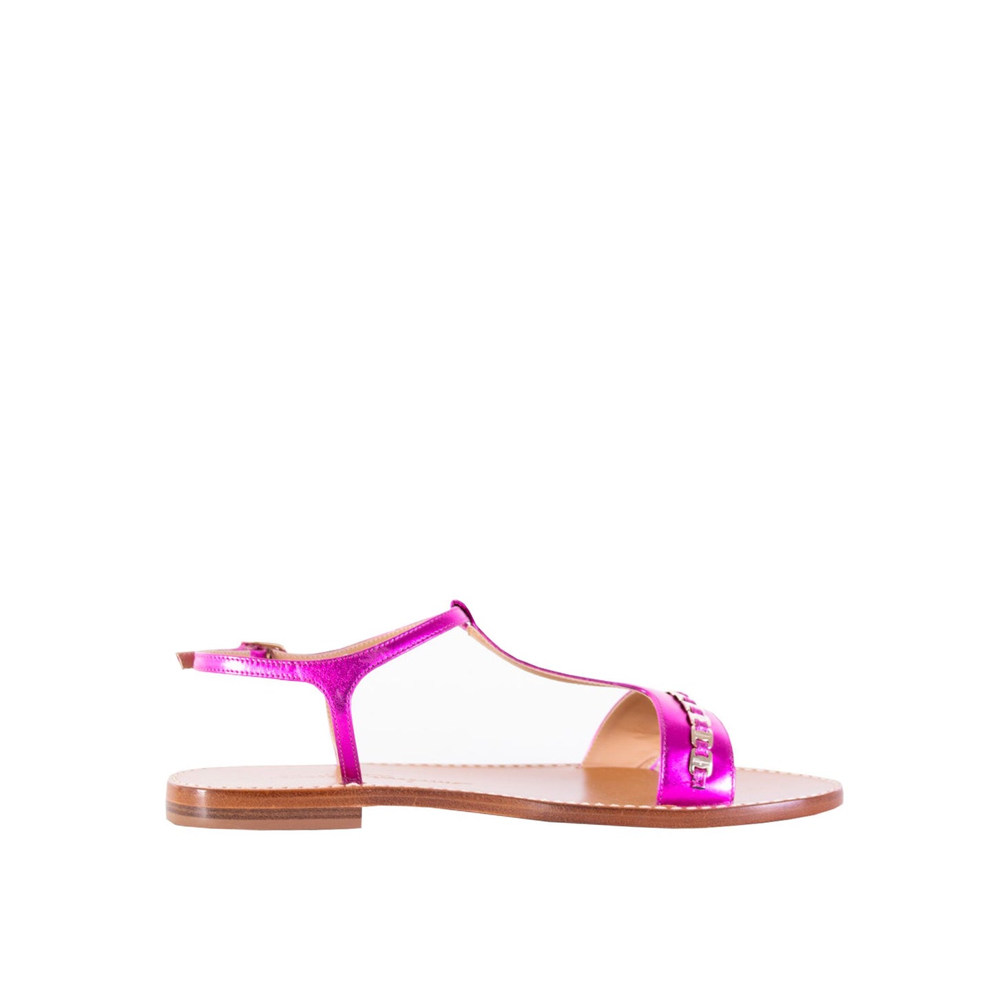 Tremiti-Sandalen aus Leder in Fuchsia