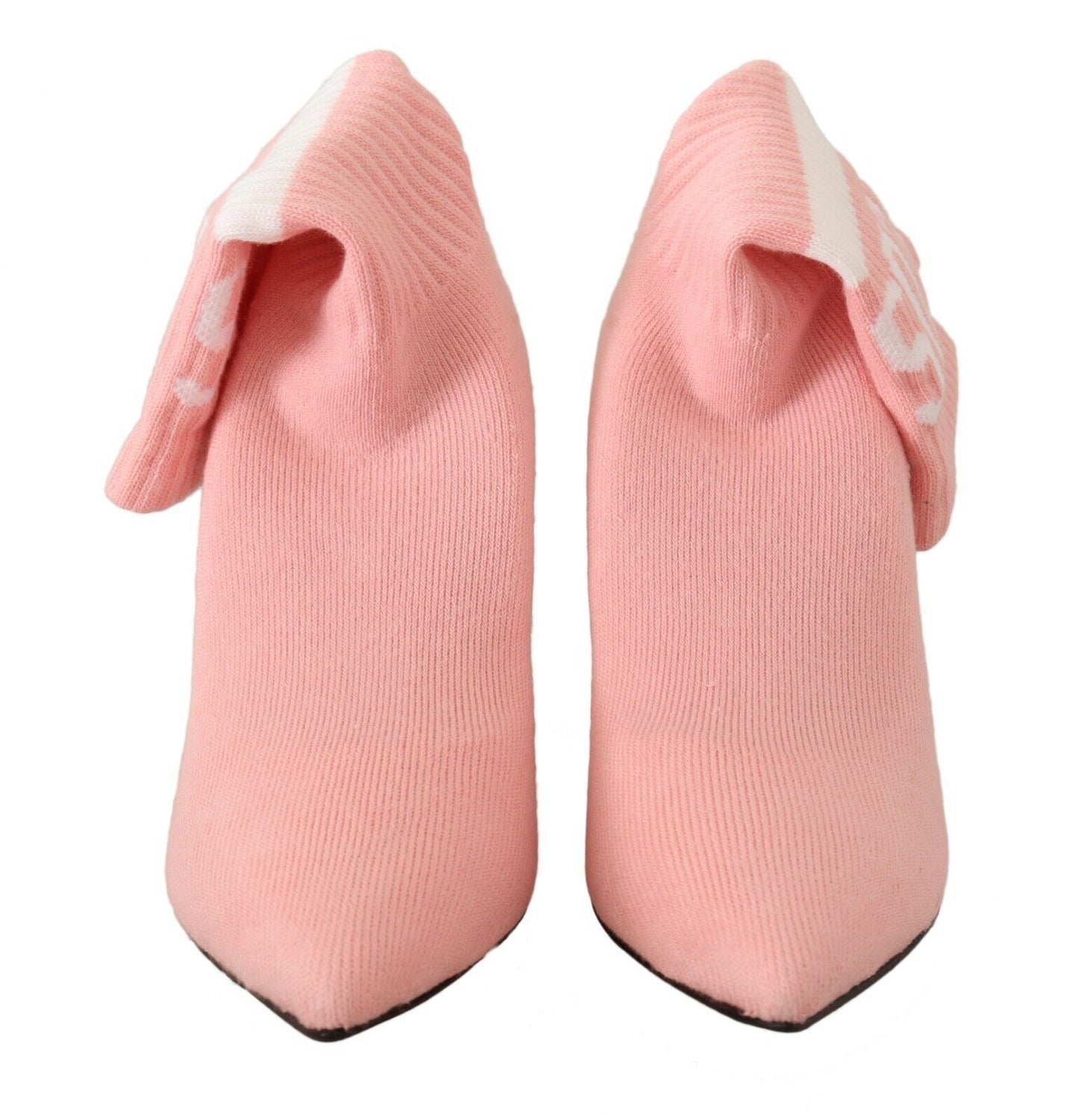 Rosa Wildleder Logo Socken Block Heel Stiefelette Schuhe