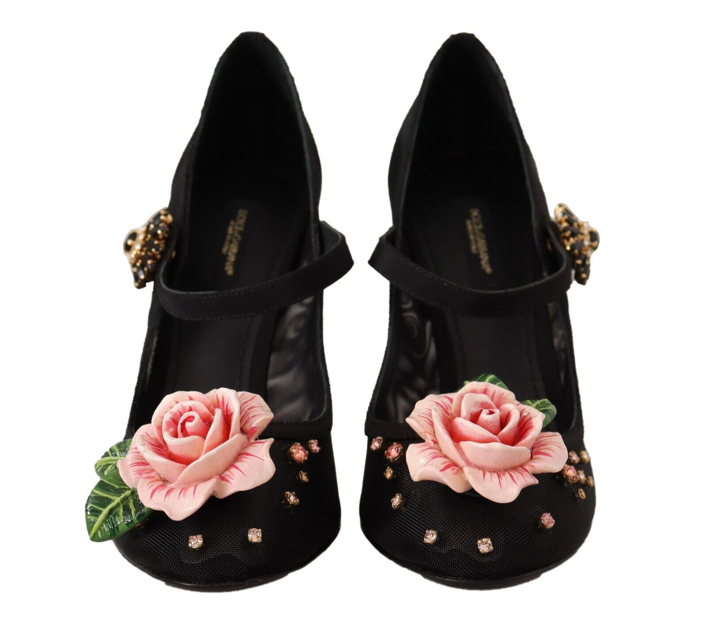 Schwarz Mesh verschönert Pumps Mary Jane Schuhe