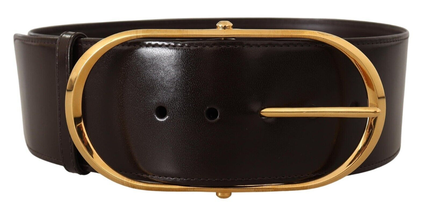 Schwarzes Leder Gold Metall Breite Taille Schnalle Gürtel