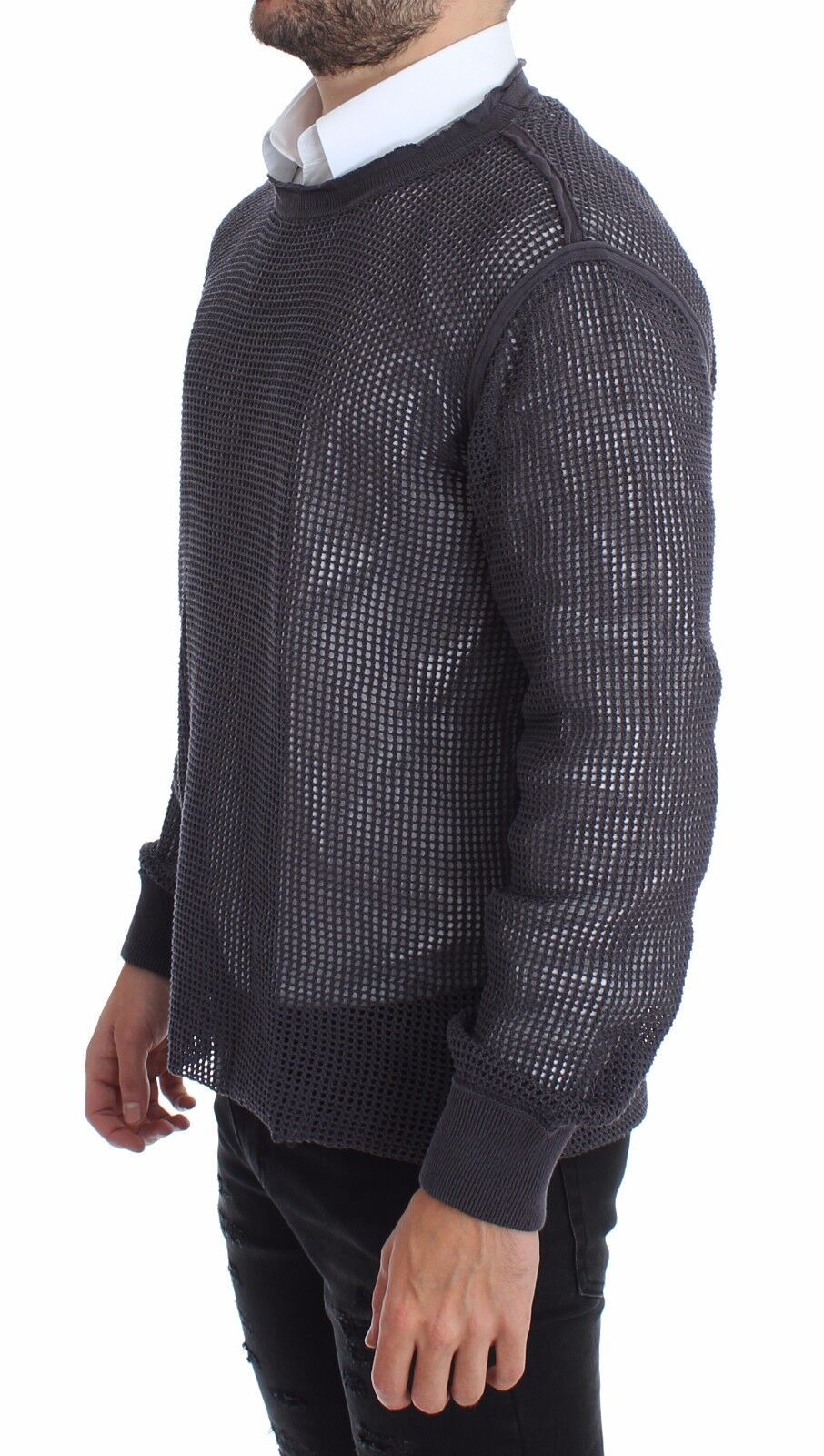 Lila Runway Netz Pullover Netzpullover