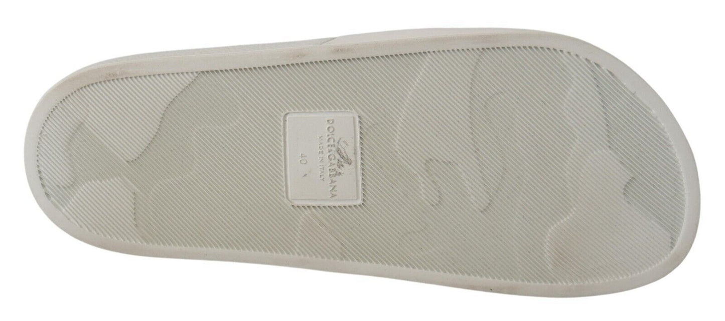 Weißes Leder Luxus Hotel Rutschen Sandalen Schuhe