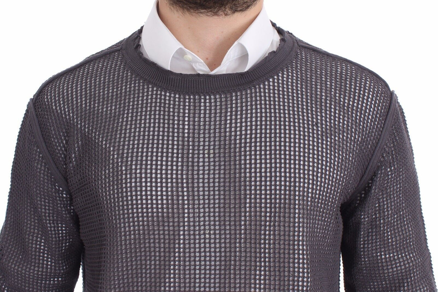 Lila Runway Netz Pullover Netzpullover