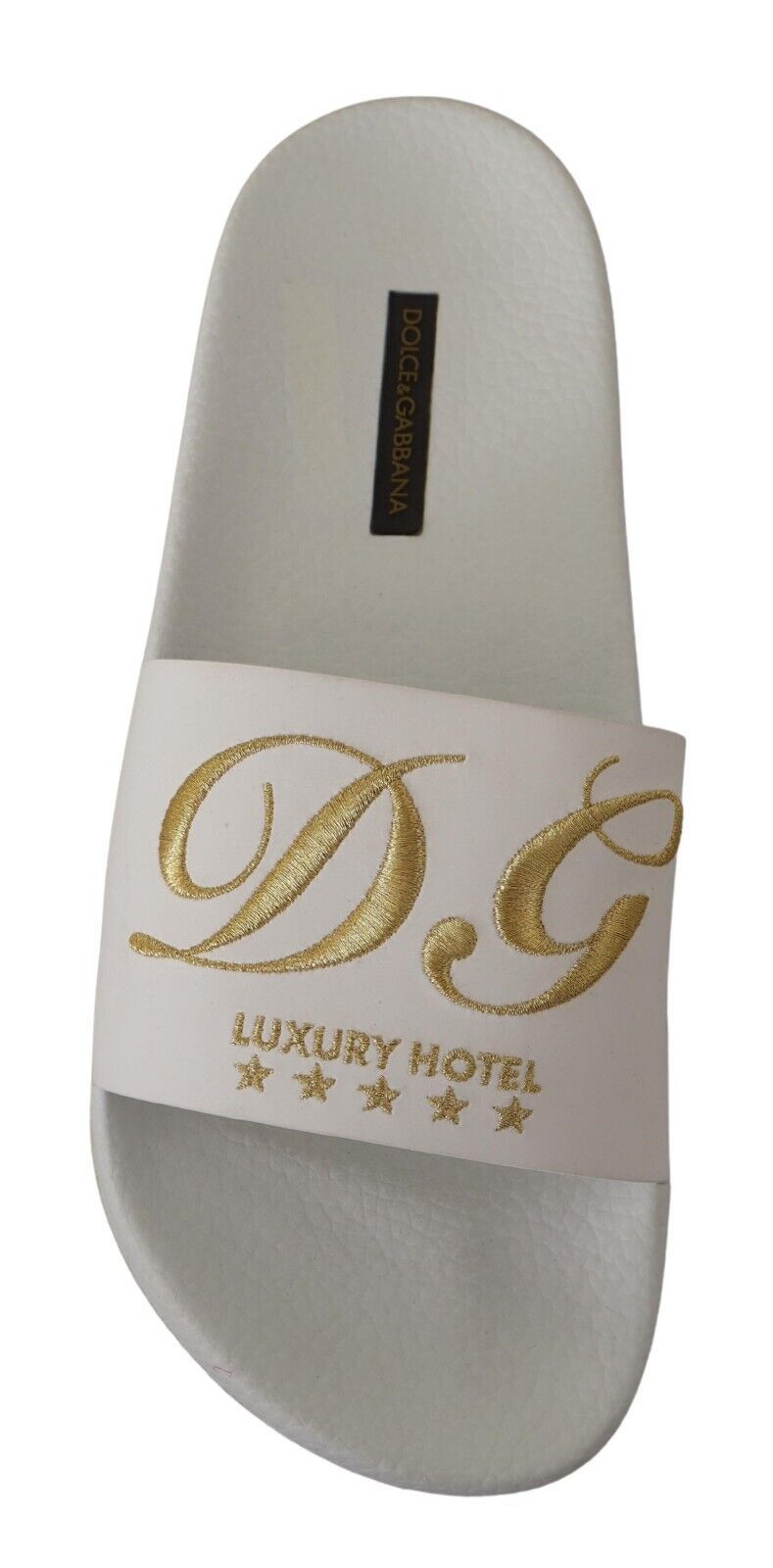 Weißes Leder Luxus Hotel Rutschen Sandalen Schuhe