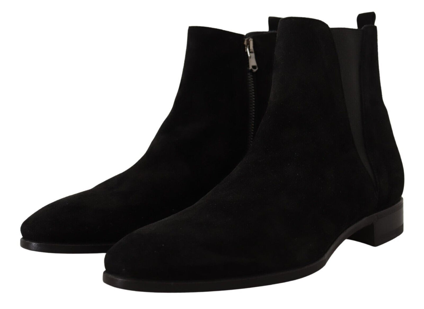 Schwarz Wildleder Leder Chelsea Herren Stiefel Schuhe