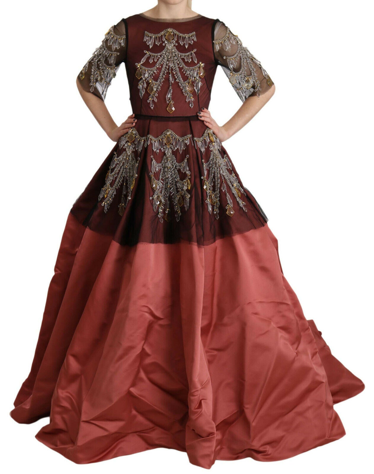 Kristall-Kronleuchter Seide Prinzessin Kleid Kleid