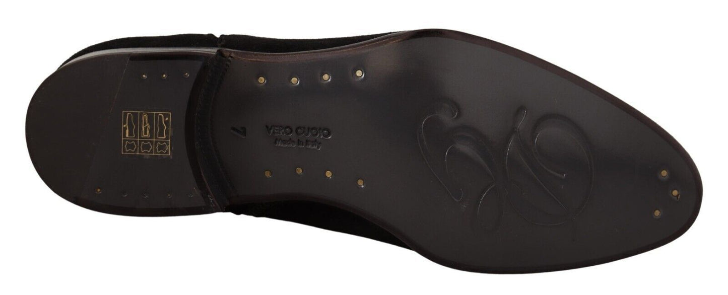 Schwarz Wildleder Leder Chelsea Herren Stiefel Schuhe