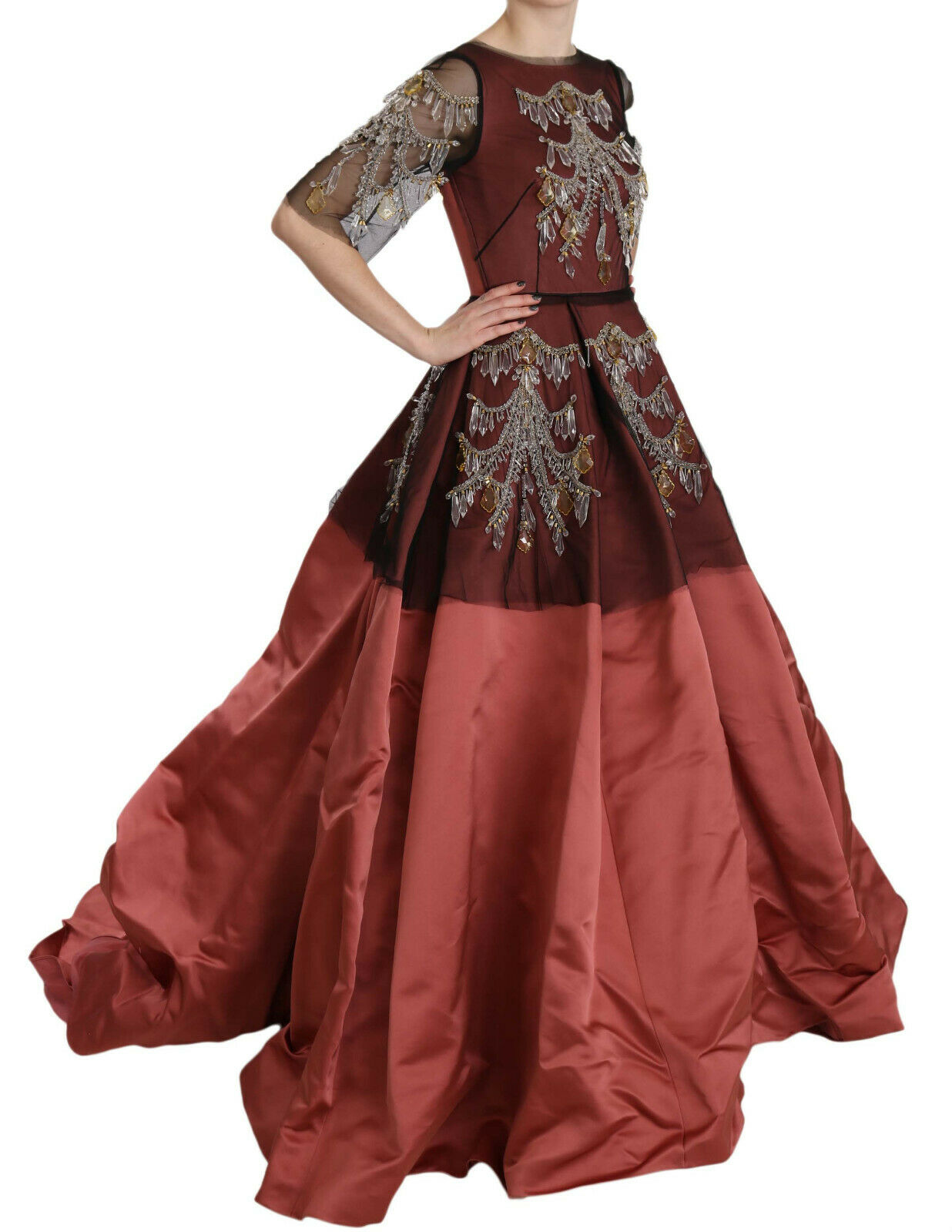 Kristall-Kronleuchter Seide Prinzessin Kleid Kleid