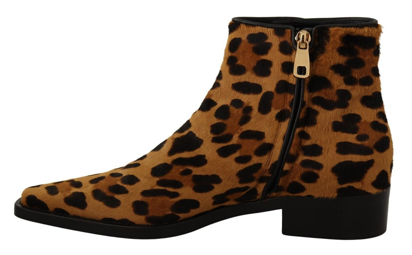 Braun Schwarz Leopard Leder Cowboy Stiefel Schuhe