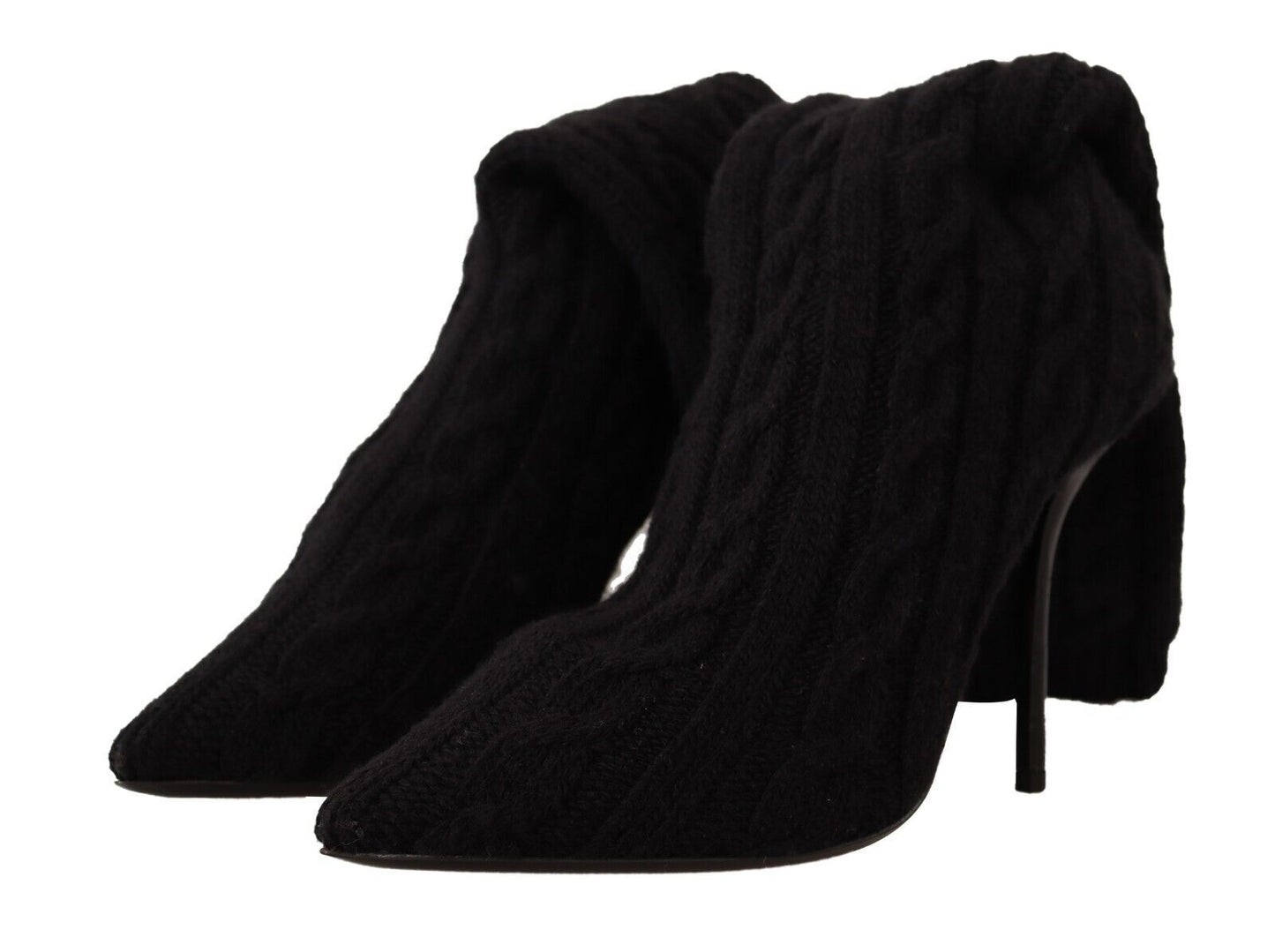 Schwarze Stretch-Socken Kniestrümpfe Schuhe