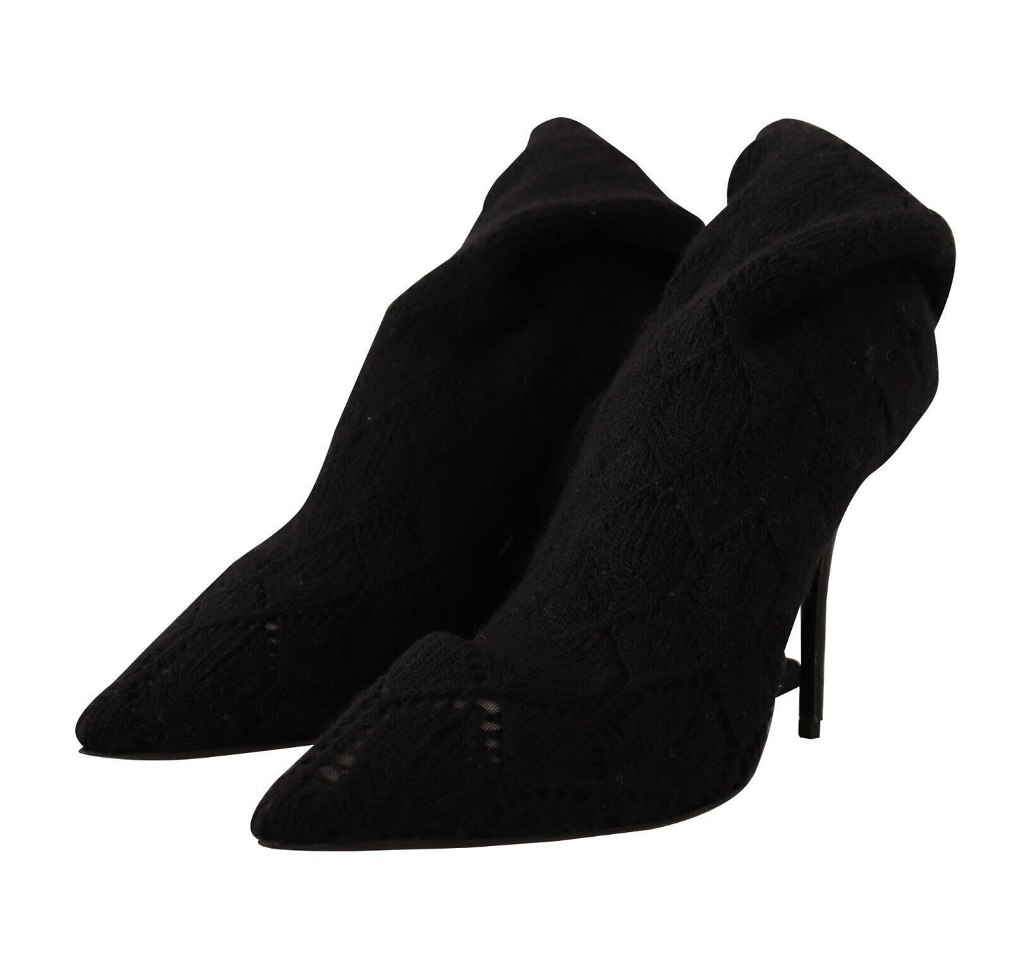 Schwarze Stretch-Socken Kniestrümpfe Schuhe