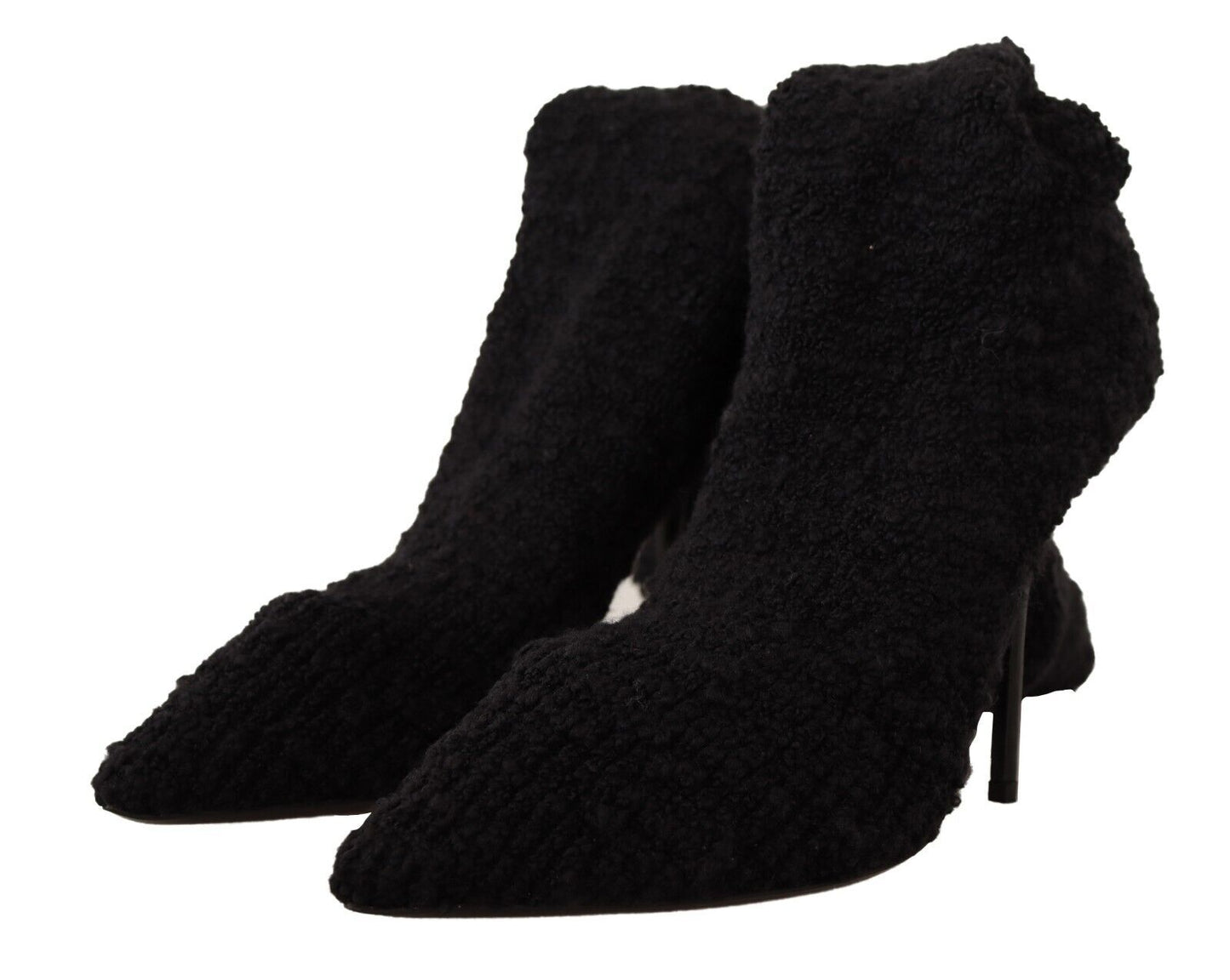 Schwarze Stretch-Socken Kniestrümpfe Schuhe