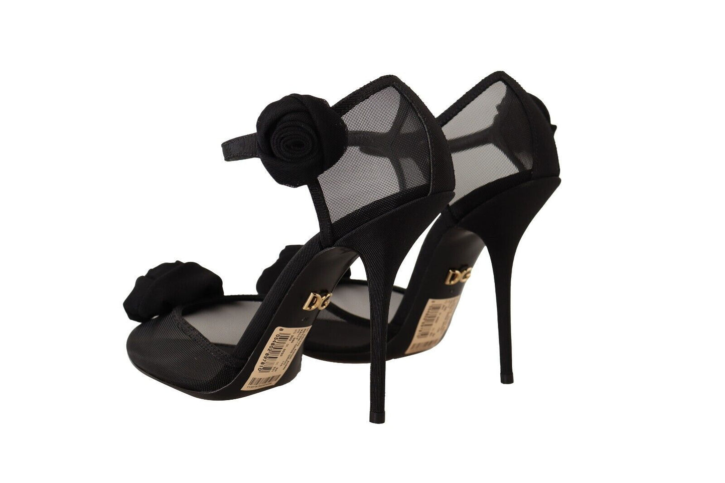 Schwarz Mesh Knöchelriemen High Heels Pumps Schuhe