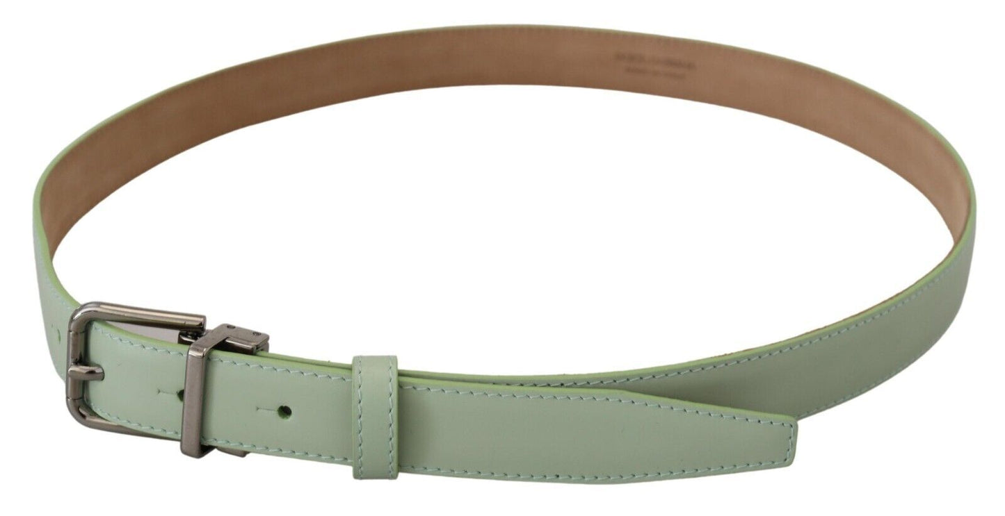 Mintgrünes Leder Silberfarbene Metallschnalle