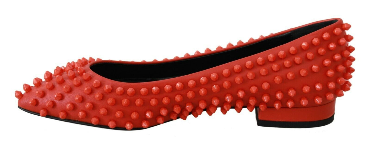 Orange Leder Ballerina WHAT I DO Flats Schuhe