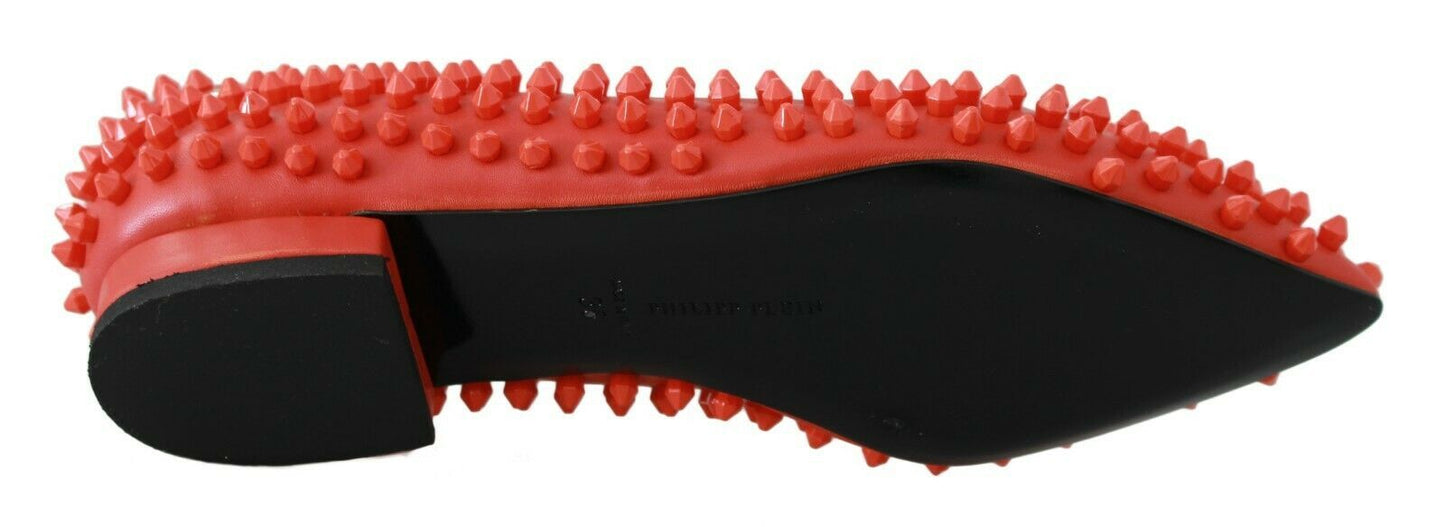 Orange Leder Ballerina WHAT I DO Flats Schuhe