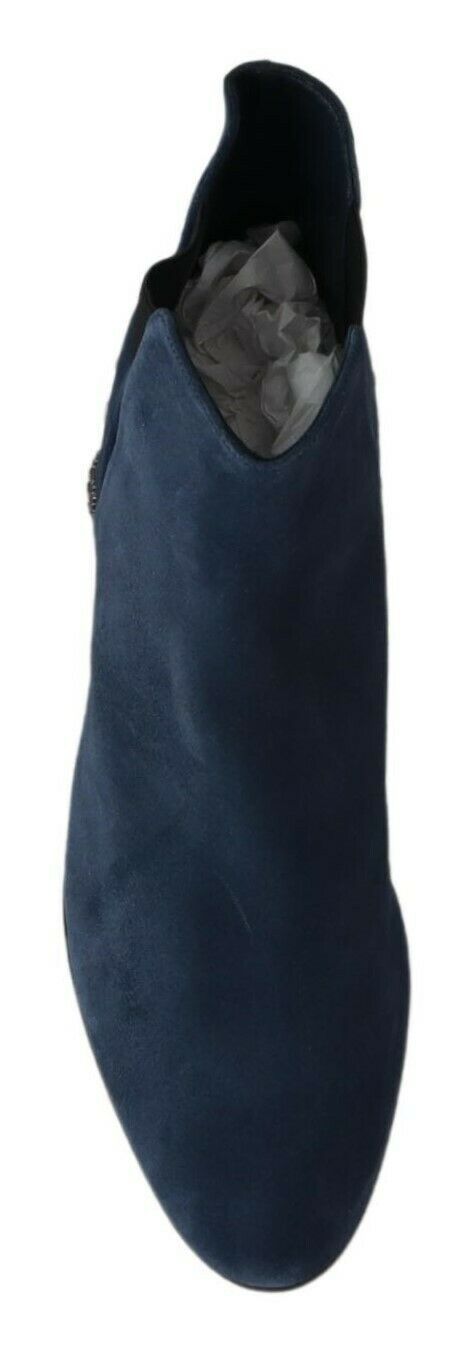 Blau Wildleder verschönert Nieten Stiefel Schuhe