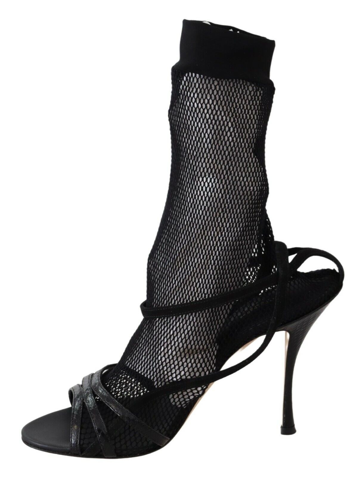 Schwarz Wildleder Kurzstiefel Sandalen Schuhe