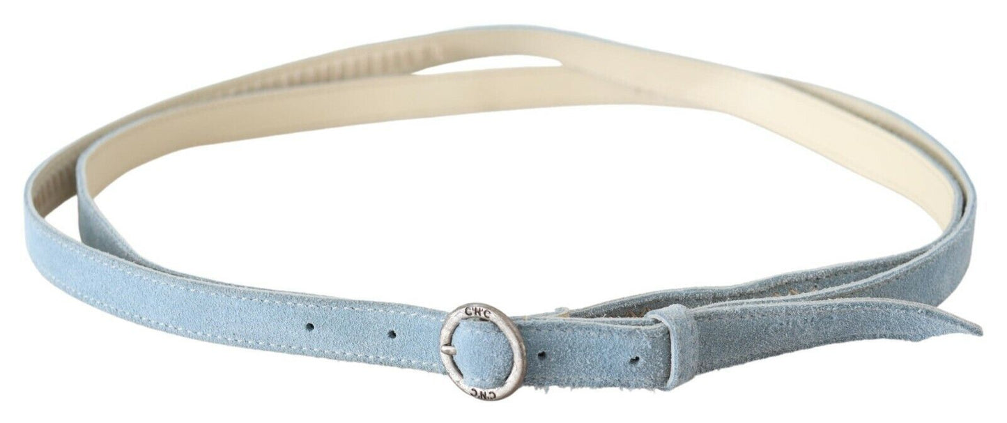 Blauer Skinny Leder Mode Taillengürtel