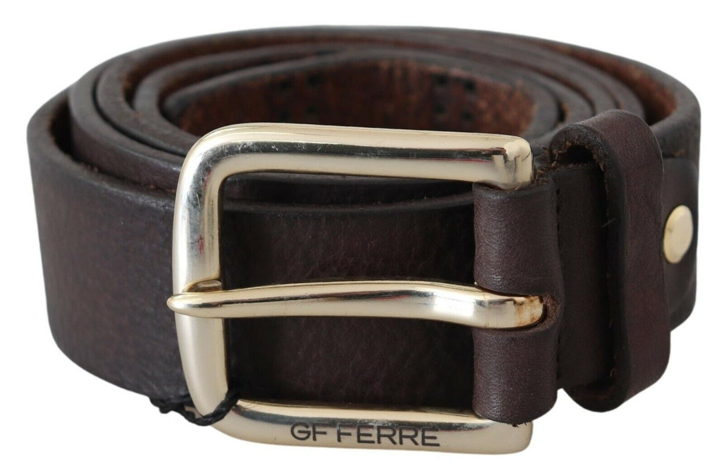 Schwarzes Leder Logo Design Cintura Schnalle Mode Taille Gürtel