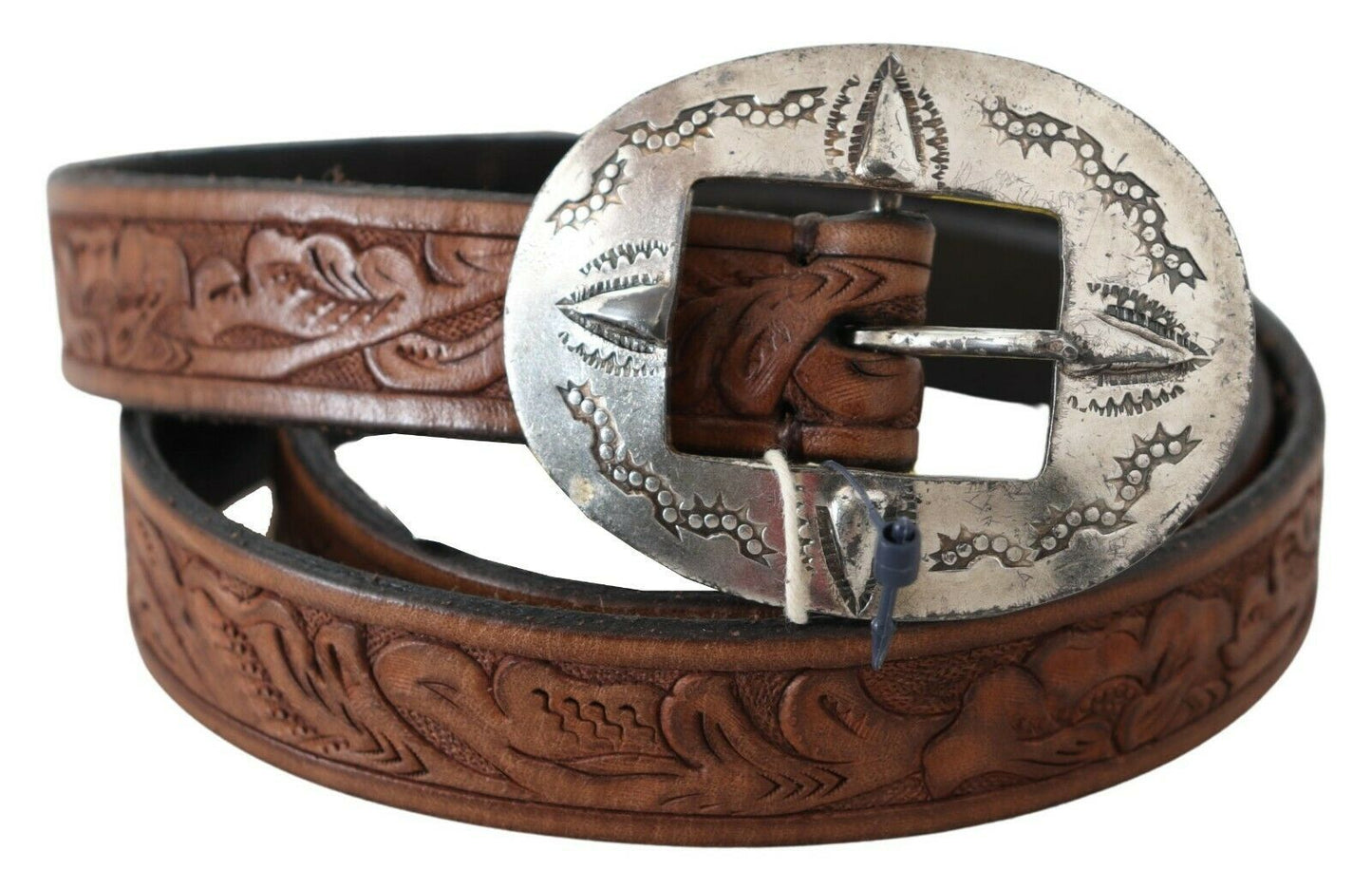 Braunes Leder Vintage Western Schnalle Taille Gürtel