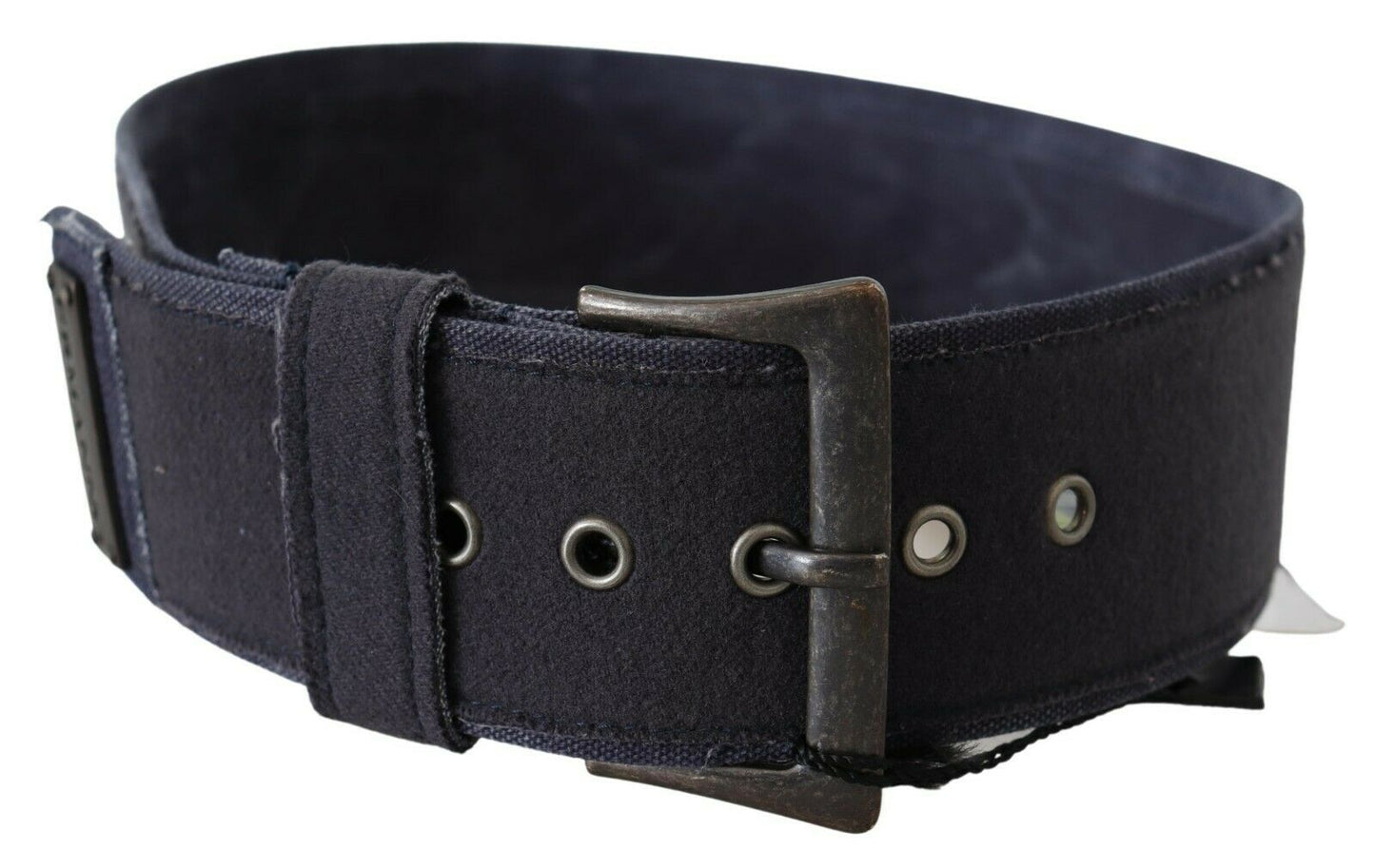 Schwarz Marineblau Breiter Quadratischer Rustikaler Schnallengürtel